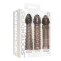 Zestaw 3 nakładek żelowych The 9s Sextenders - Penis Extender - 3-Pack.