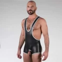 Neoprene open crotch wrestling - grey - l