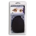 Skórzana opaska na oczy z gumką Black Fur Blindfold