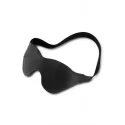 Skórzana opaska na oczy z gumką Black Fur Blindfold