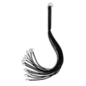 Skórzany pejcz z metalowymi kolcami Leather Thong Whip 50,8 cm