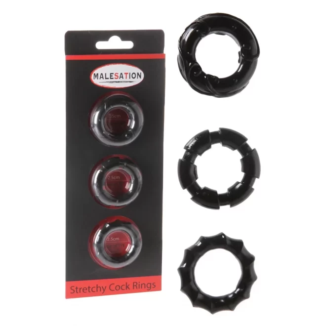 Zestaw pierścieni na penisa Malesation Stretchy Cock Rings