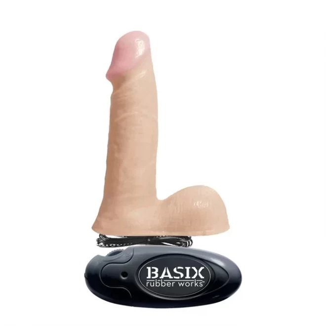 Realistyczny wibrator Basix 6 Vibrating Dong Flesh