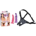 Zestaw żelowych wibratorów na pasku Double Tip Strap