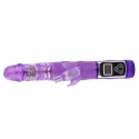 Jelly clit vibe with pearls, vibr, rotat. up&down, purple, 24cm
