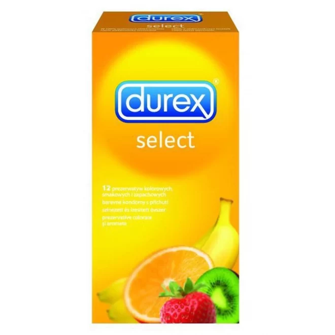 Kolorowe prezerwatywy zapachowo-smakowe Durex Select 12 szt.
