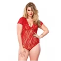 Koronkowe body Deep-V Cap Sleeve Teddy (2 kolory)