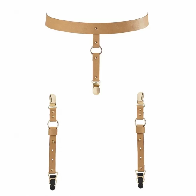 Bijoux indiscrets - maze suspender belt for underwear & stockings brown