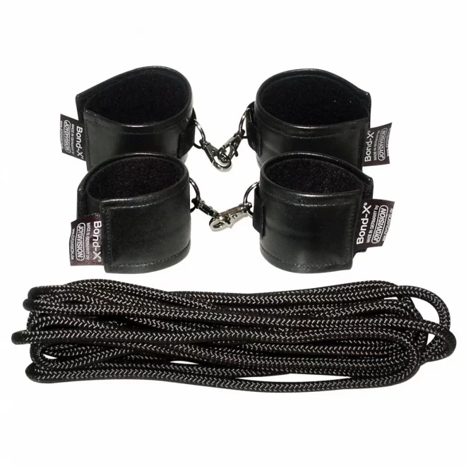 Soft-leather-bond-x fessel-set 8 (cuffs black)