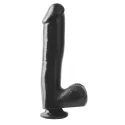 Dildo z jądrami i przyssawką Basix 10 Dong With Suction Cup (6 kolorów)