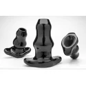 Double tunnel plug medium - black