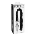 Luksusowe, szklany korek analny z ogonem Icicles No.49