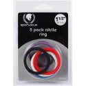 Zestaw pierścieni Spartacus Nitrile Cock Rings - 5 szt