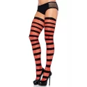 Striped Fishnet Thigh Highs O/S