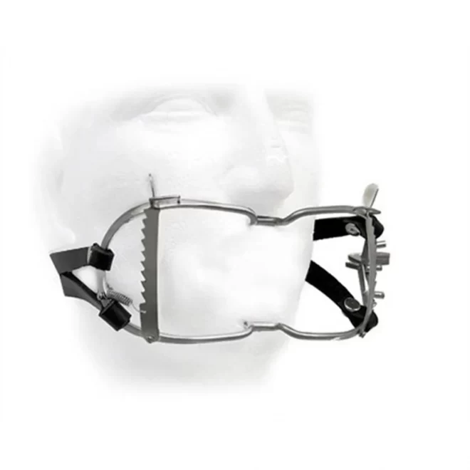 Rozszerzacz do ust Whitehead Ratchet Mouth Gag With Leather Strap.