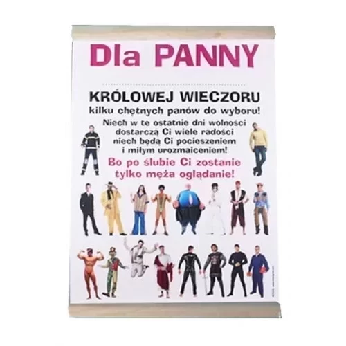 Dyplom na Wieczór Panieński - Dla panny.....