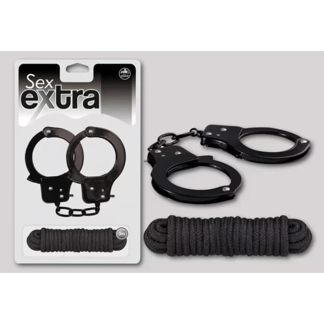 Linka do wiązania i metalowe kajdanki Sex Extra