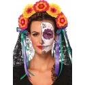Szałowa peruka Day Of The Dead Headband