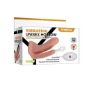 Vibrating unisex hollow strap on