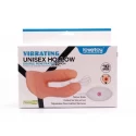 Vibrating unisex hollow strap on