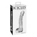 Szklane dildo z jądrami Icicles No.61