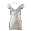Srebrno-holograficzna sukienka Kleid