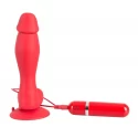 Czerwone dildo z przyssawką Shove up butt vibrator