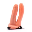 Vibrating unisex hollow strap on