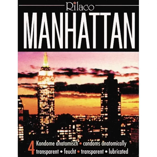 Ściśle przylegające prezerwatywy o unikalnych kształtach Rilaco Manhattan 4 szt.