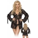 Koronkowy peniuar Lace kimono and thong