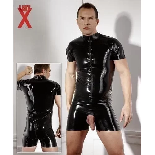 Kombinezon z otworem na penisa Latex herren kurzoverall