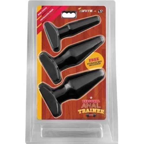 Korki analne (zestaw 3 sztuk) - Personal Anal Trainer Kit - Black.