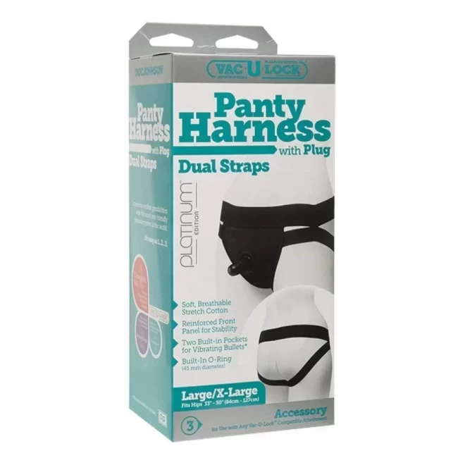 Uprząż z plugiem Panty Harness W Plug Dual Strap L/XL