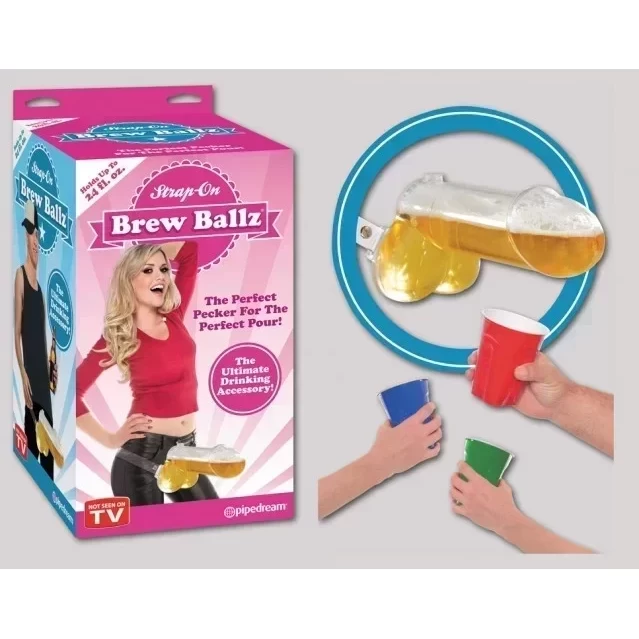 Brew ballz strap-on, befllbarer penis zum umschnallen