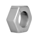 Silver Hex Heavy Duty Cock Ring and Ball Stretcher