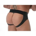 Leather frat jock white medium [d]