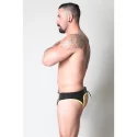 Deviant lace-up jock brief - black/yellow - xl