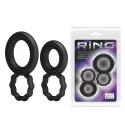 Ring set 2 pcs double-ring black