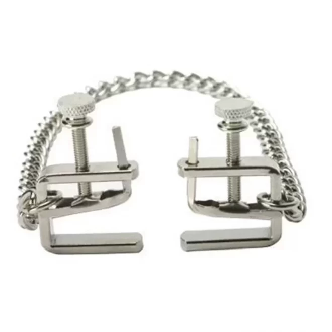 Adjustable C-Clamps With Chain - Silver