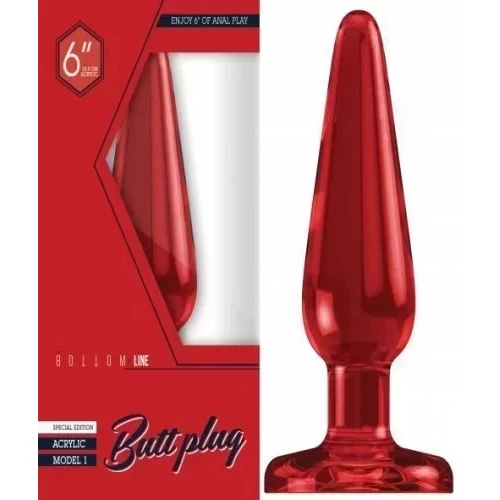 Akrylowy plug analny, 6cali, Bottom Line