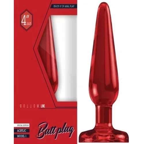 Akrylowy plug analny, 4 cale, Bottom Line