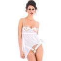 Vixson Open Nightdress With Thong - White