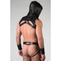 Leather sleeveless crop hoodie - large / extra large (42-48)
