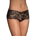 Naughty Knicker Koronkowy Hipster - Czarny