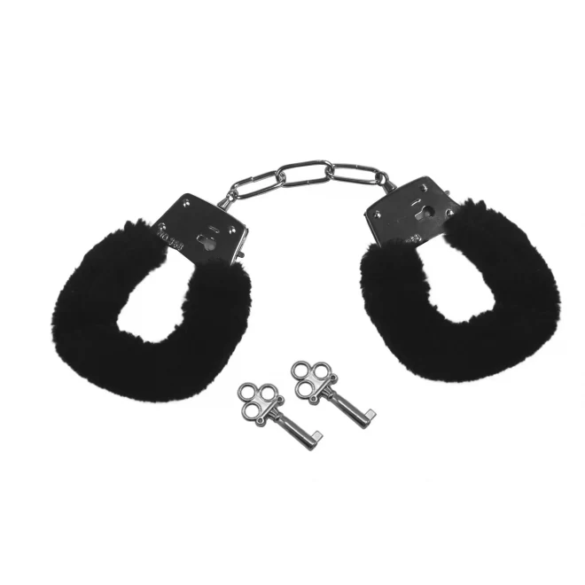 Black furry handcuffs