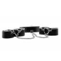 Obroża z kajdankami na ręce i nogi łączona łańcuchem- Reversible collar / wrist / ankle cuffs( 5 kolorów)