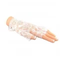 Fingerless Lace Gloves White