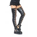 Wetlook footless lace up thigh