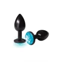 Metalowy korek analny z cyrkonią - Bejeweled annodized stainless steel plug