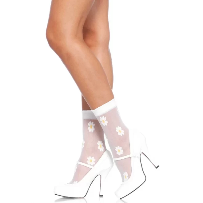 Urocze Skarpetki Sheer Woven Daisy Anklets